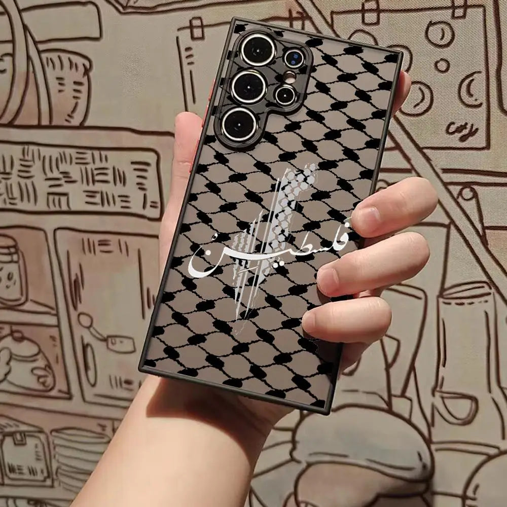 Palestine Flag Map Phone Case For Samsung S25 Ultra S23 S24 Fe S21 S22 Plus S23 Fe S24 Ultra S21 Fe Matte Cover