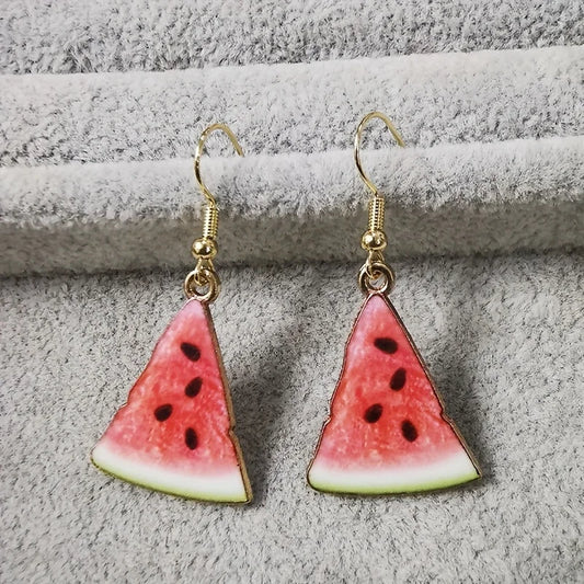 NOT A WATERMELON Drop Earrings 14k Gold Plated