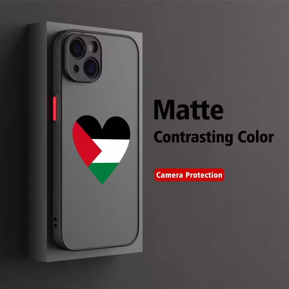 Palestine Flag Map Passport Matte Transparent For iPhone Case 16 15 14 13 12 11 Pro XR XS Max 7 8 Plus Anti-Drop Phone Y2K Cover