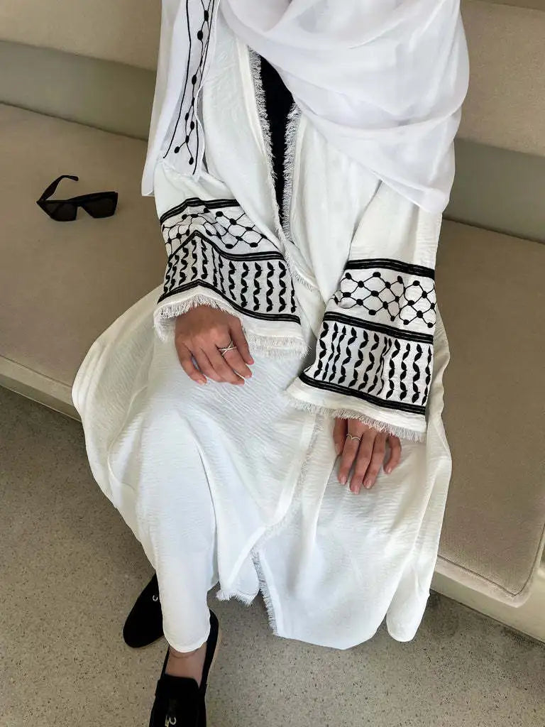 New Soft Embroidery Palestine Kefiyyeh  Dubai Abaya