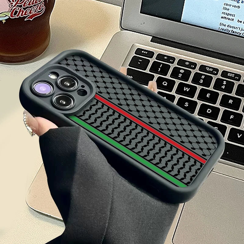 Hattah Keffiyeh Phone Case for IPhone  Soft TPU Back Cover With Hand Strap