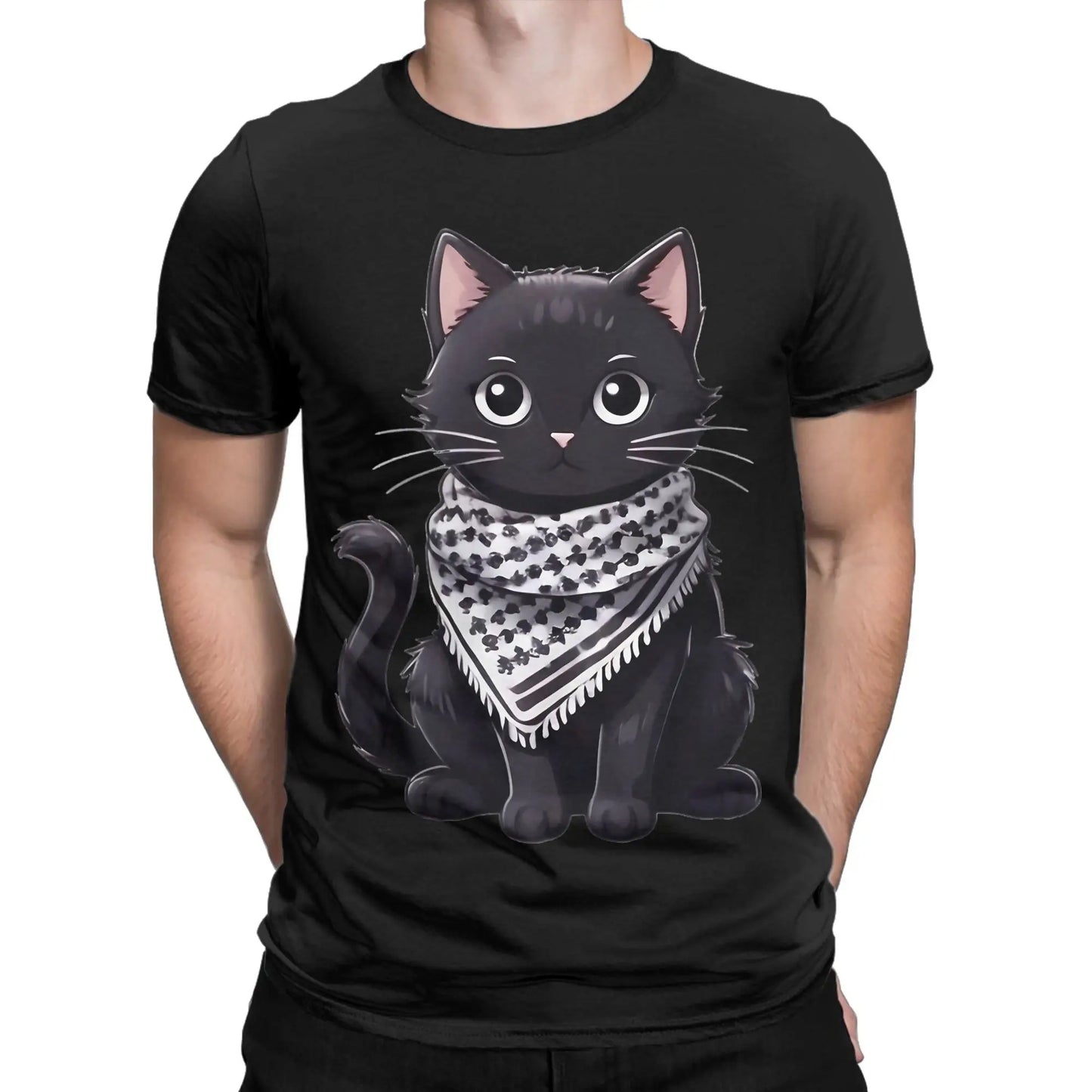 Palestine Cat Wearing the keffiyeh T-Shirts