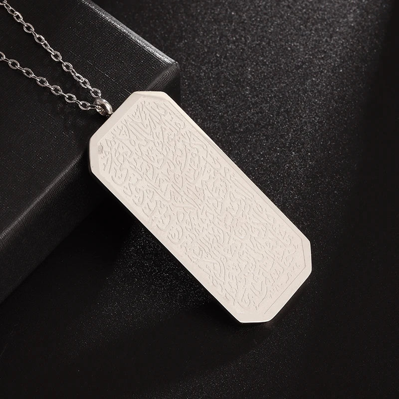 Exquisite Hollow Map Pendant Necklace for Women Men Fashion Charm Arabic Stainless Steel Amulet Jewelry