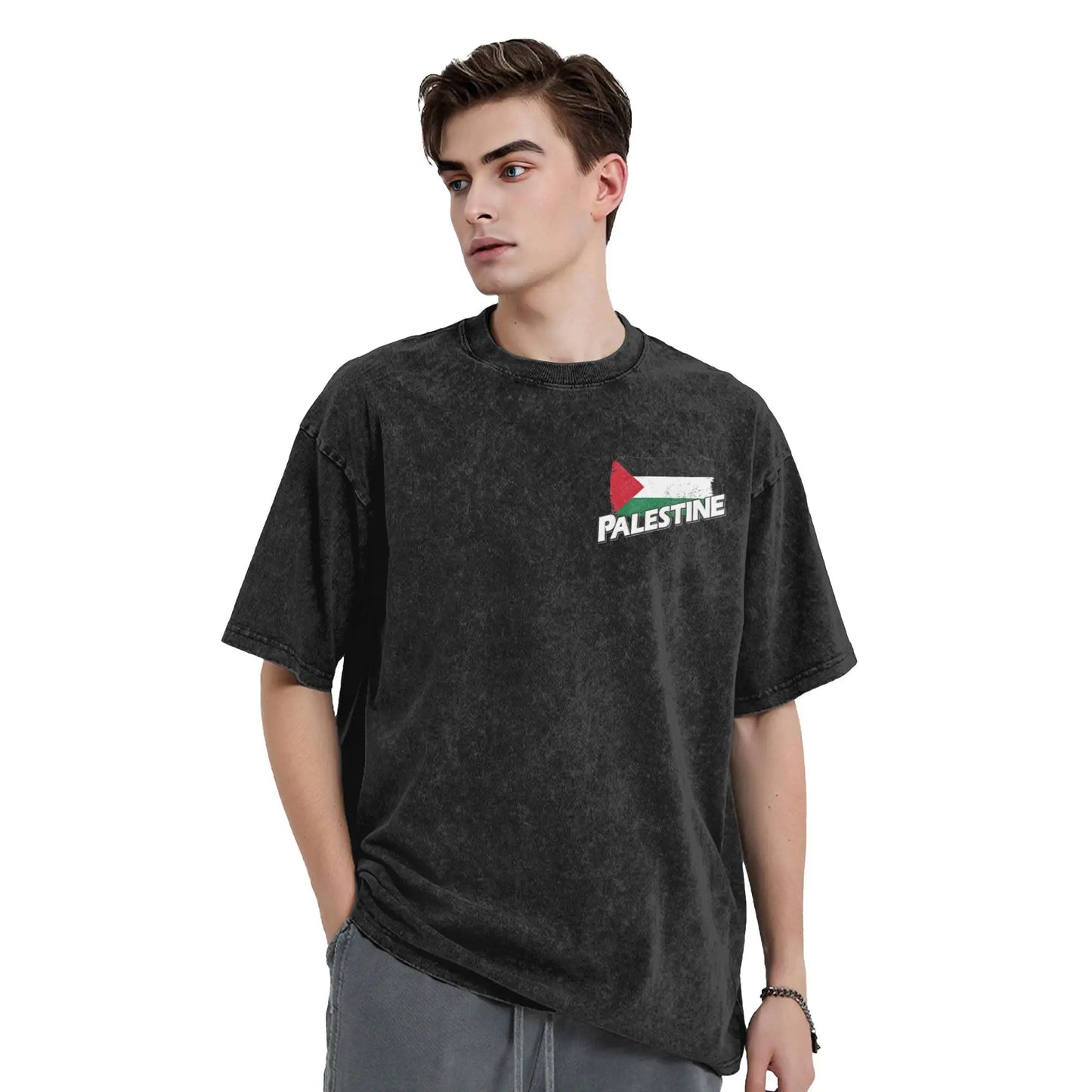 Palestine flag T Shirt Men 100% Cotton
