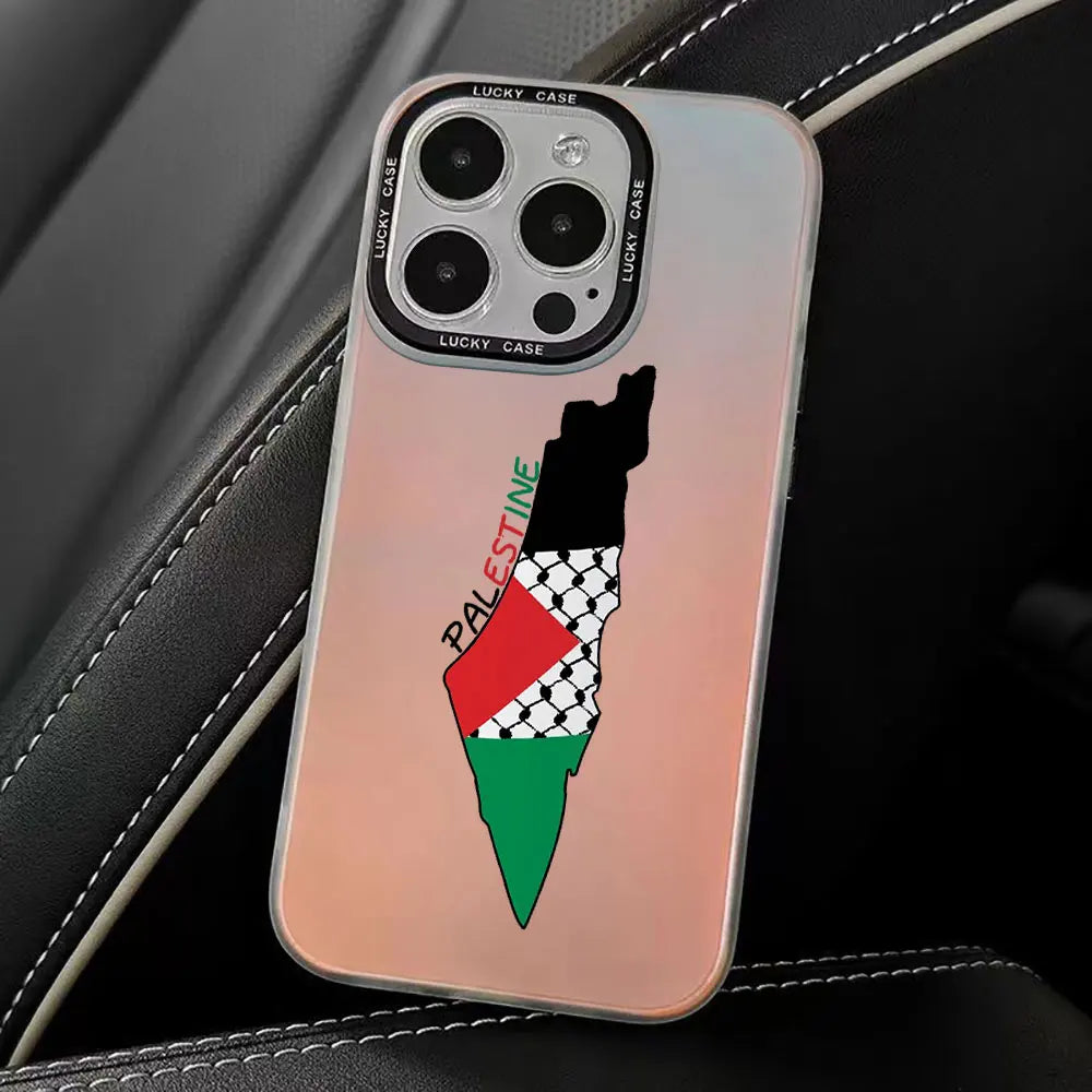 Palestine Flag Map Passport Phone Case for iPhone Luxury Cover