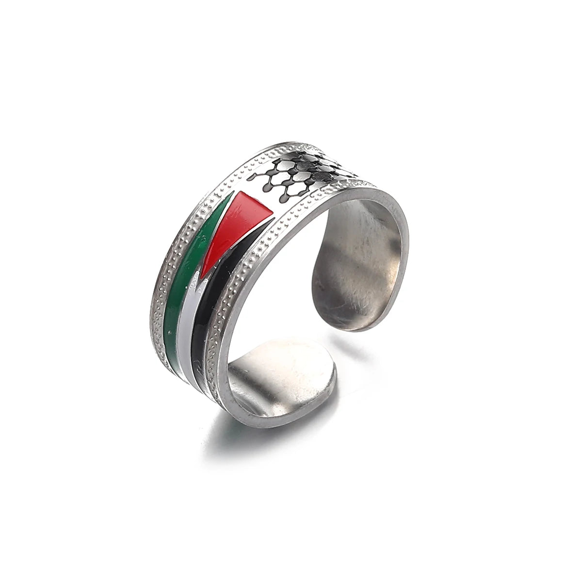 Palestine kuffya and map Ring