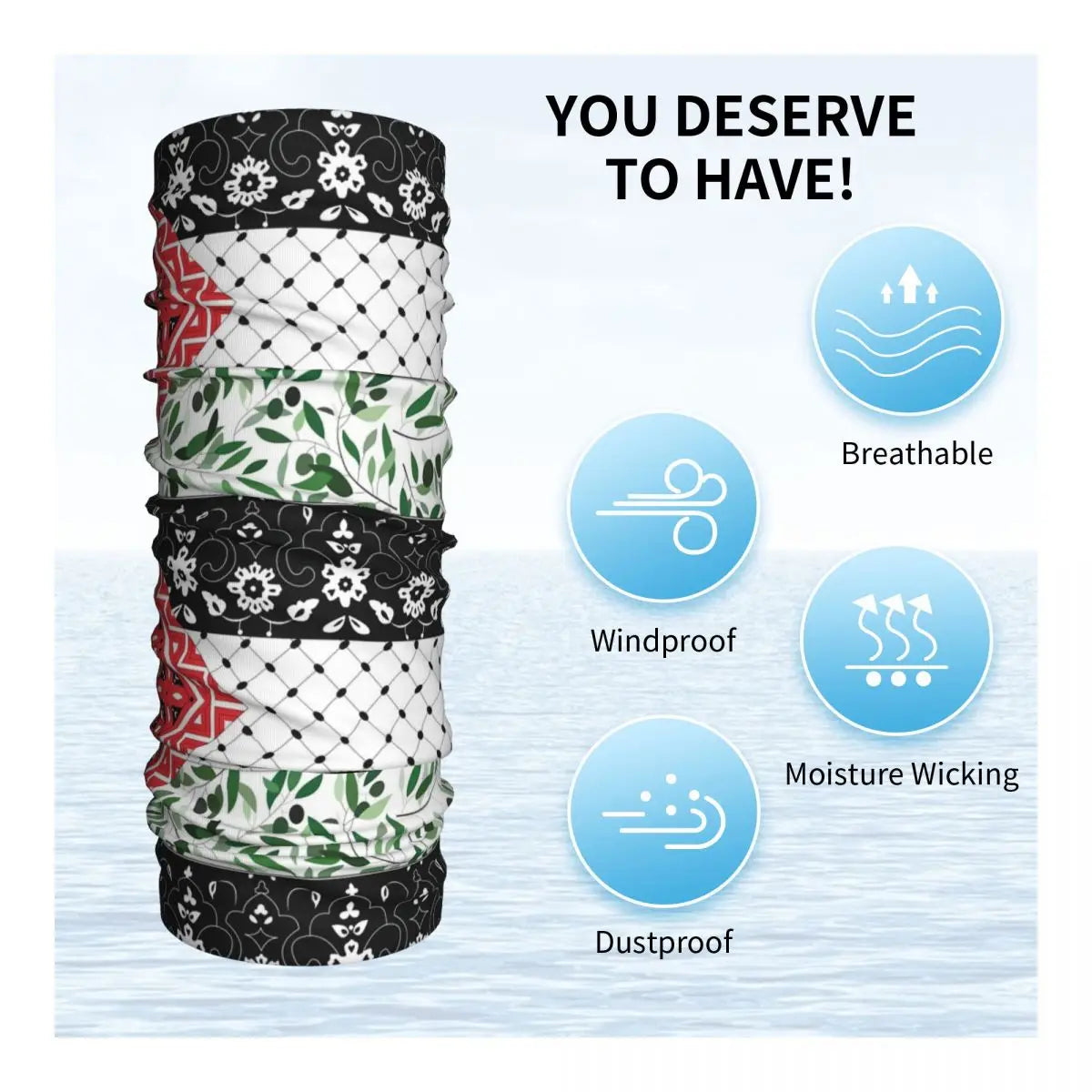 Palestinian Flag Olives And Keffiyeh Bandana Neck