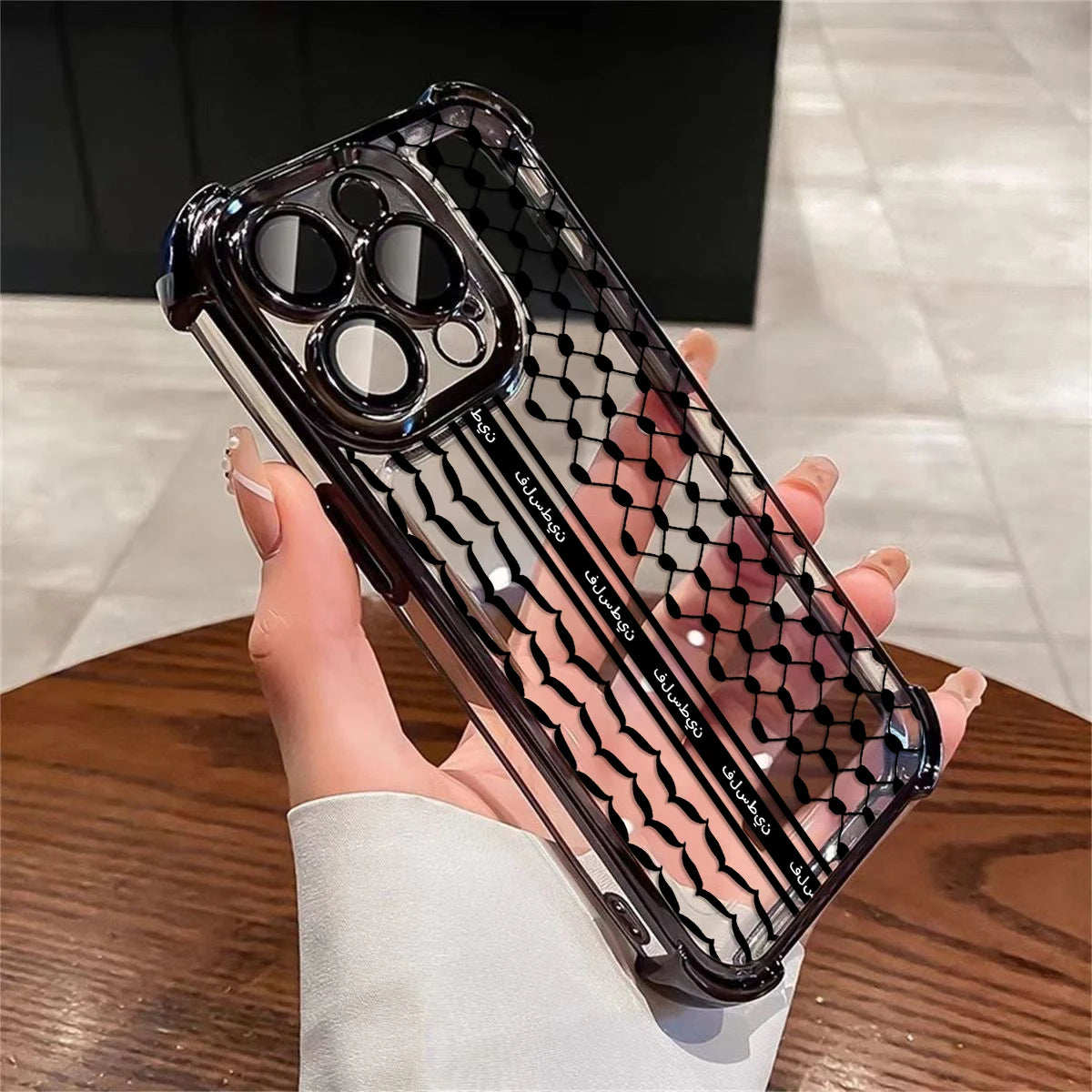 Hattah Keffiyeh Phone Case For iPhone 16 15 14 13 12 11 Pro Max X XR XSMax 7 8 Plus Shockproof Clear Armor Cover