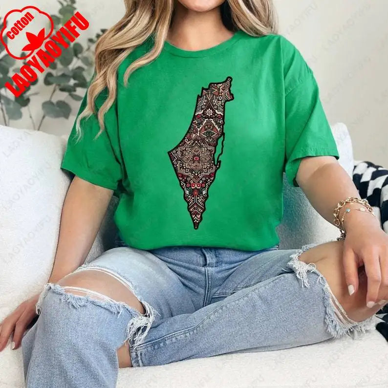 Palestinian Print Cotton T Shirt