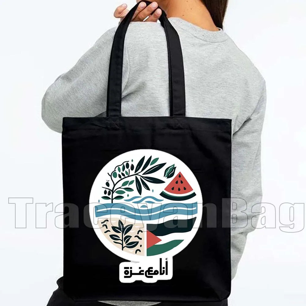 Keffiyeh Olive Tree Al Aqsa Dome of The Rock Canvas Shoulder Bag