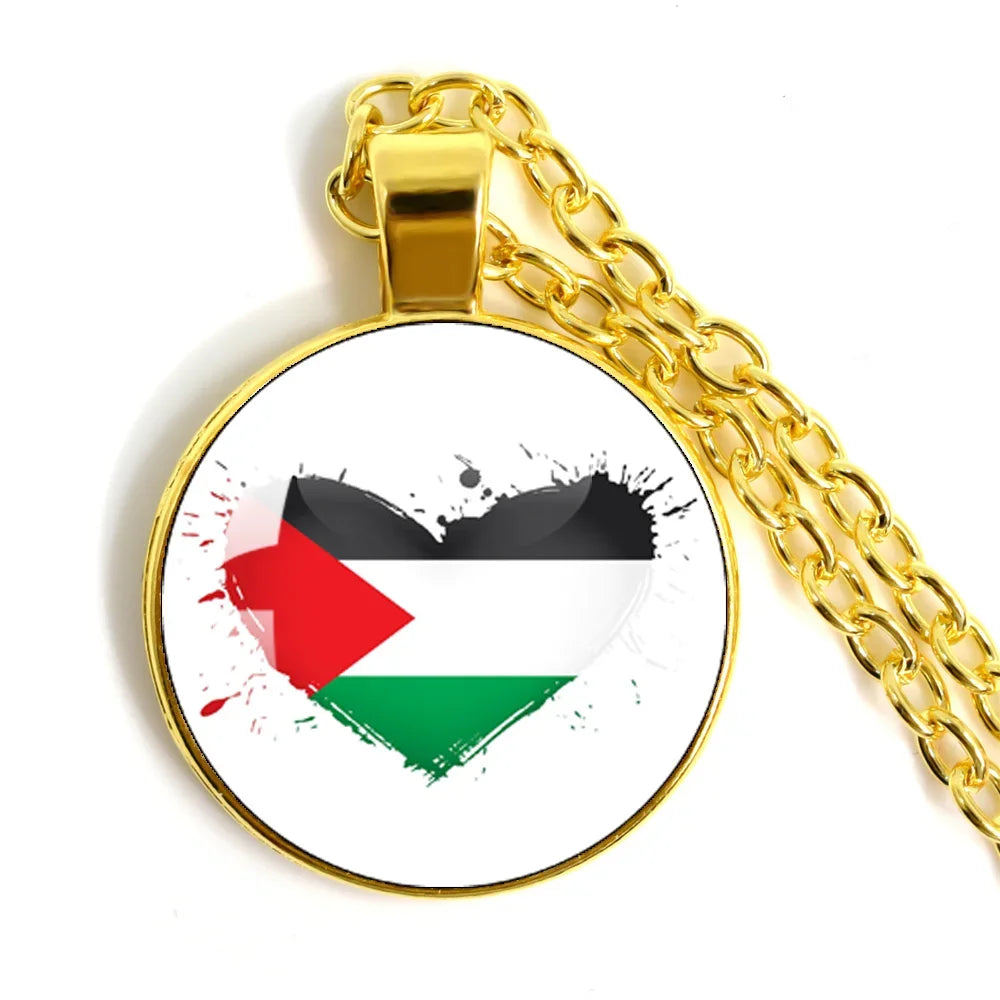Patterns Palestine Nation Flag Necklace