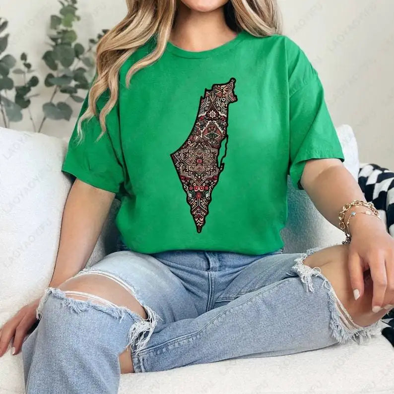 Palestinian Print Cotton T Shirt