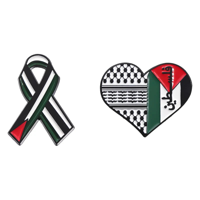 Symbolize The National Palestine Flag Brooches