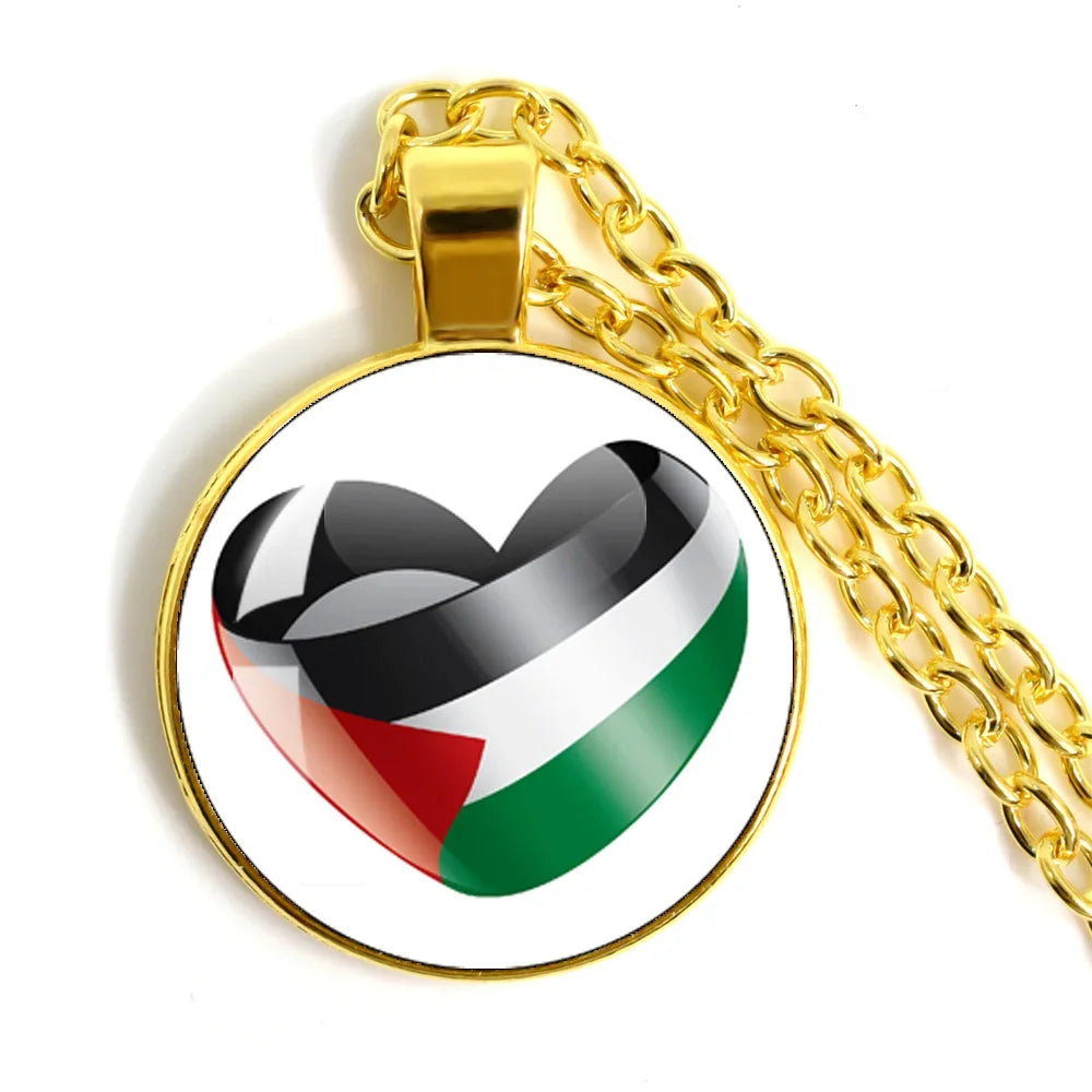 Patterns Palestine Nation Flag Necklace