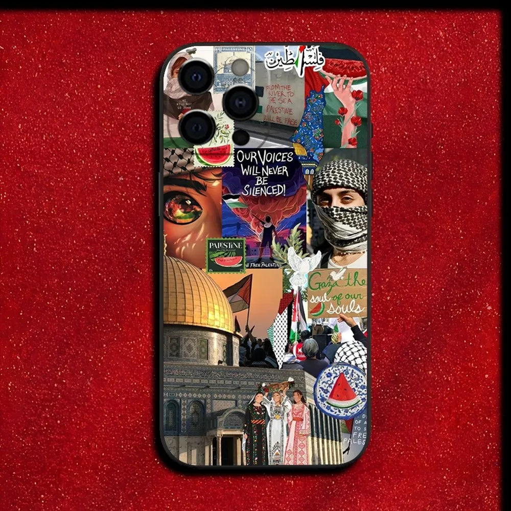ART Palestine Flag MAP Phone Case For iPhone