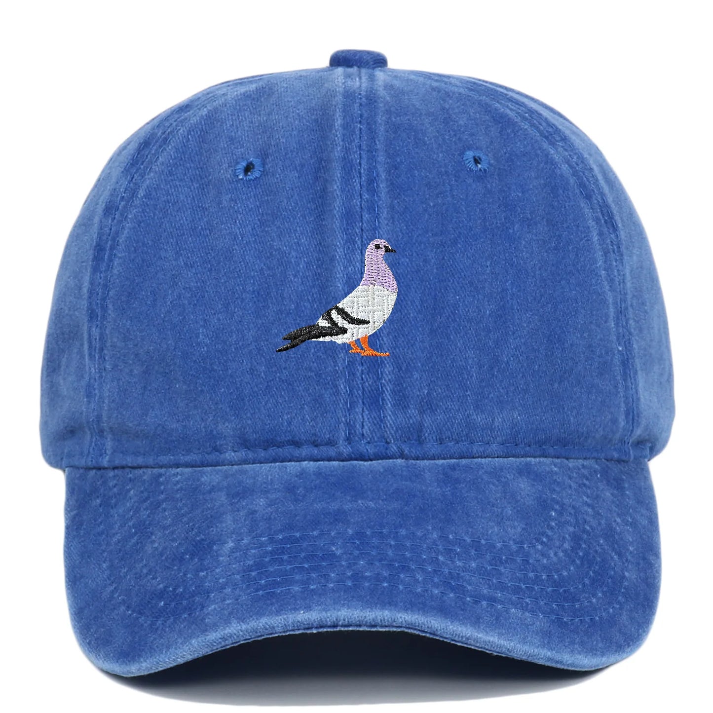 Baseball cap suitable for all seasons, pigeon embroidery pattern, men's and women's daily casual fashion, outdoor sun protection