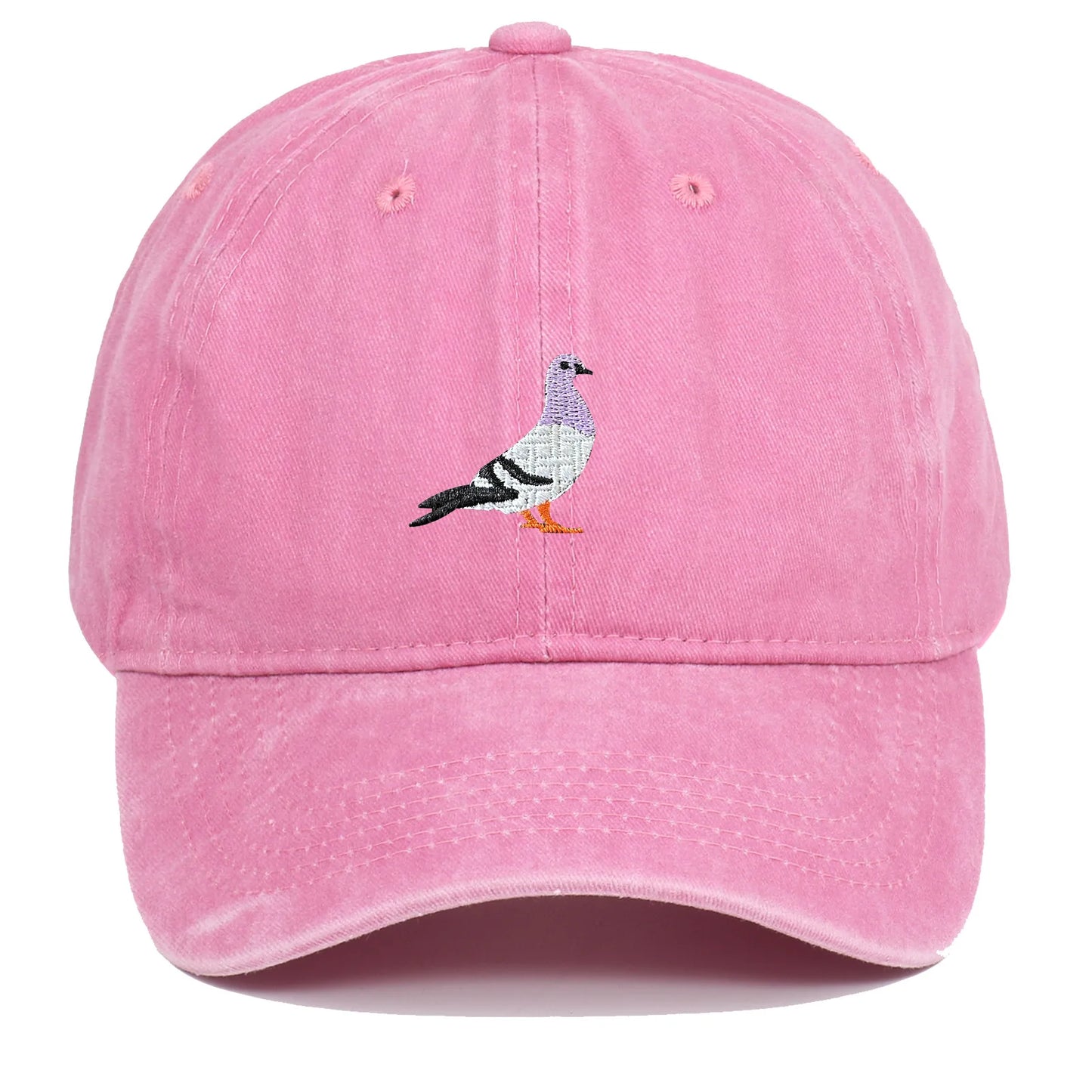 Baseball cap suitable for all seasons, pigeon embroidery pattern, men's and women's daily casual fashion, outdoor sun protection