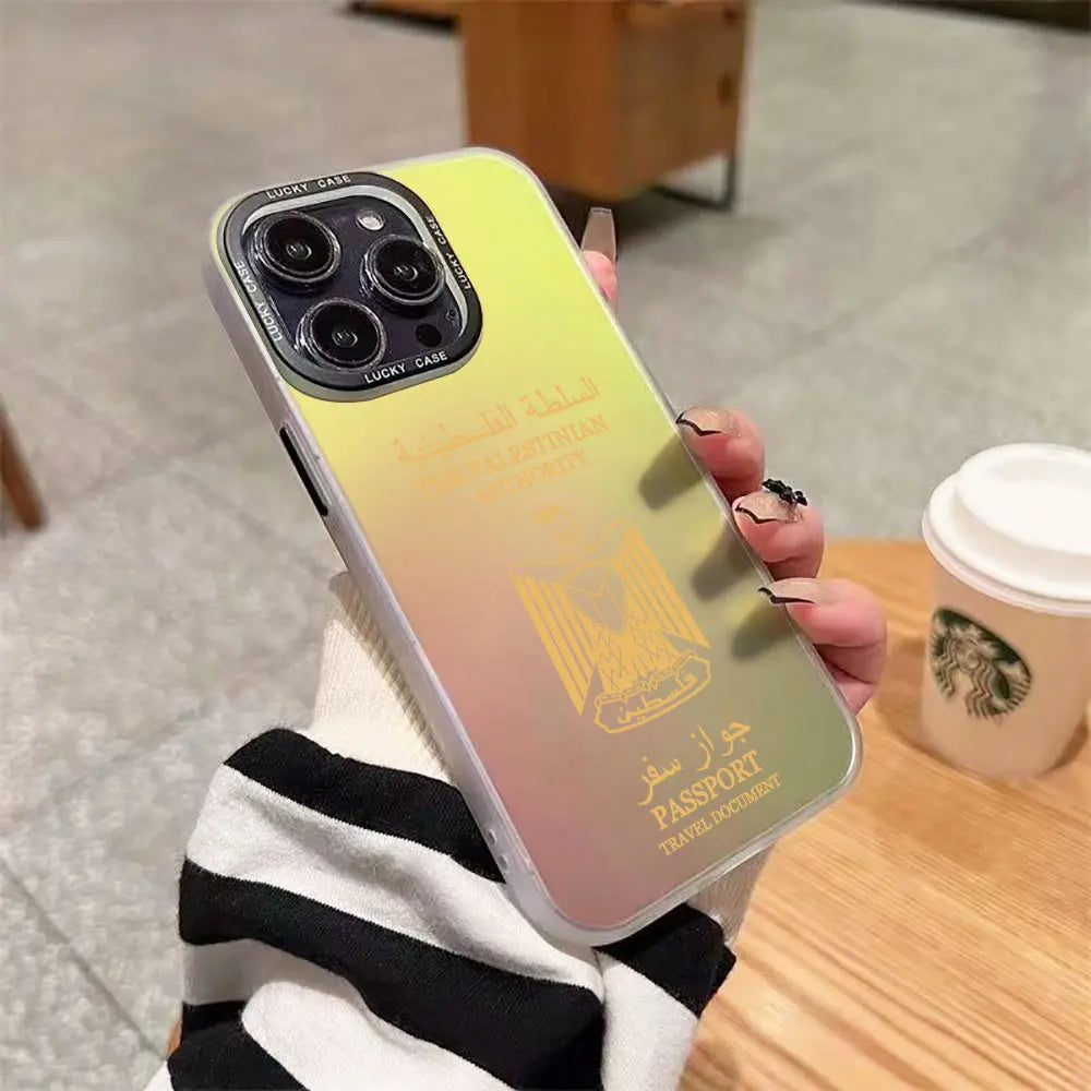 Palestine Flag Map Passport Phone Case for iPhone Luxury Cover