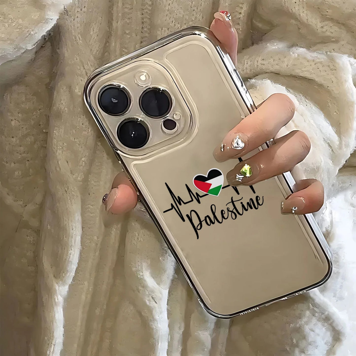 Cute Phone Case For Palestine Flag Map Passport iPhone 16 15 14 13 12 11 Mini Pro Max X XR XSMax 7 8 Plus Transparent Soft Cover