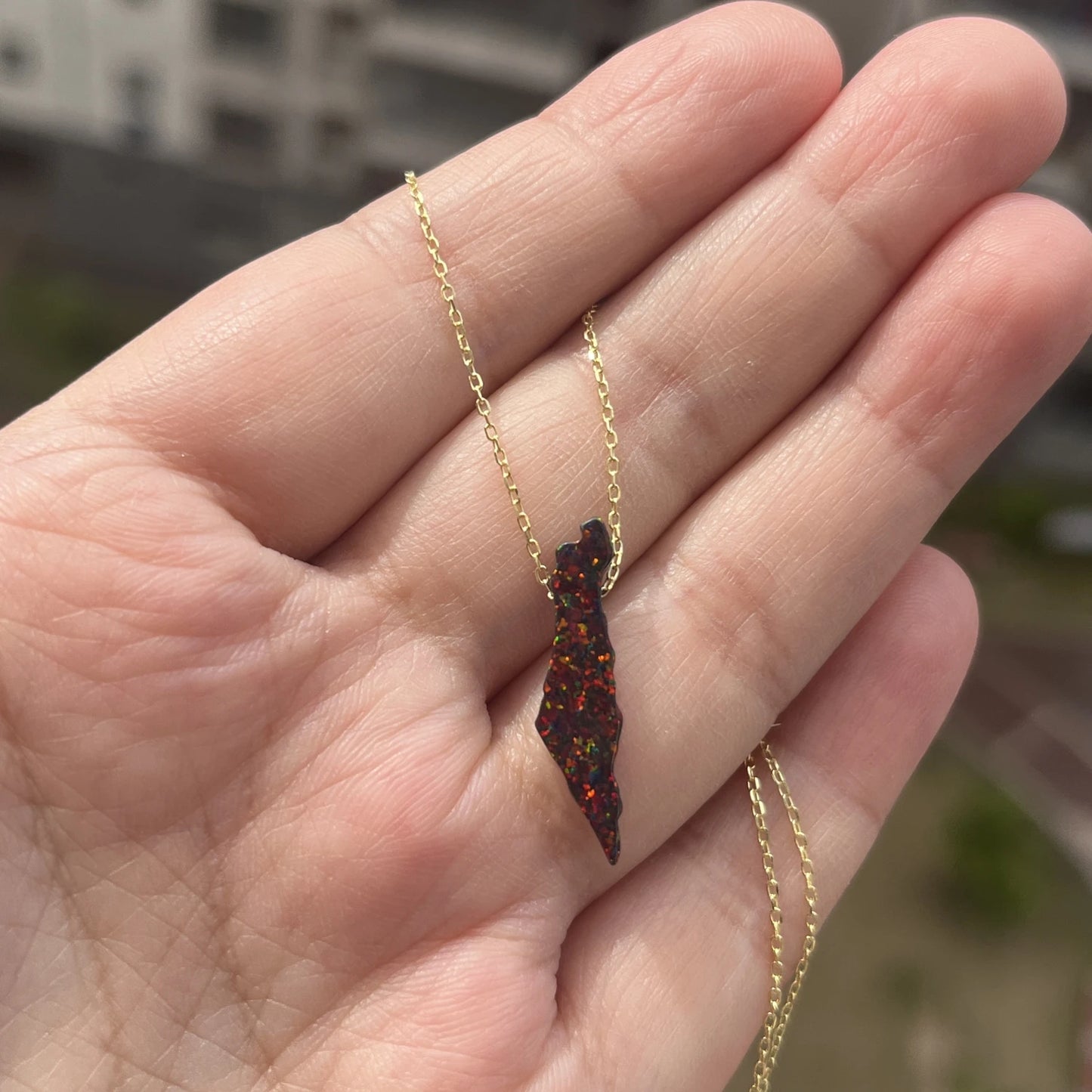 925 Silver O chain Palestine necklaces