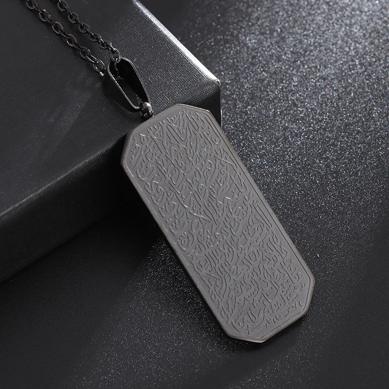 Exquisite Hollow Map Pendant Necklace for Women Men Fashion Charm Arabic Stainless Steel Amulet Jewelry