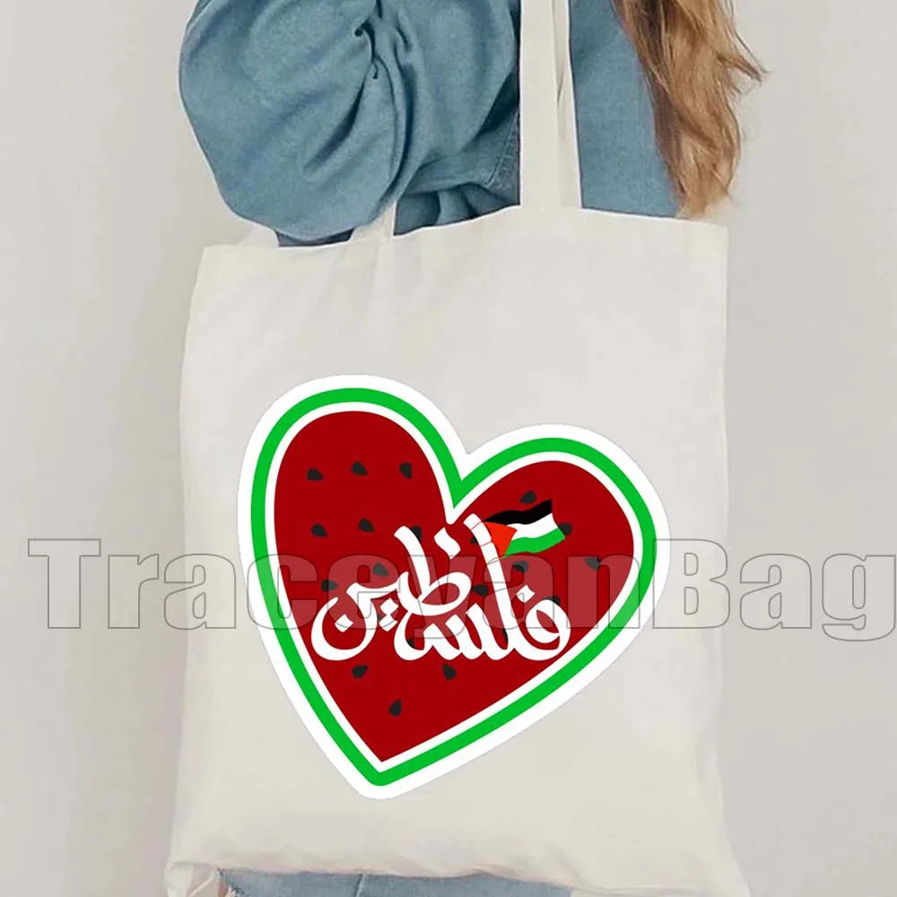 Keffiyeh Olive Tree Al Aqsa Dome of The Rock Canvas Shoulder Bag