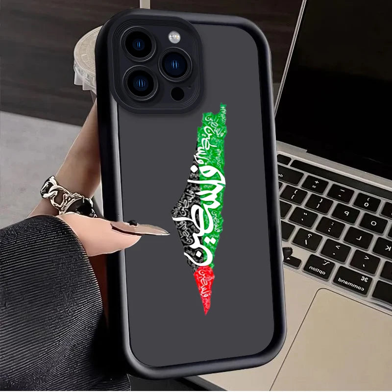 Palestine Flag Phone Case for iPhone Liquid Silicone Shockproof Cover