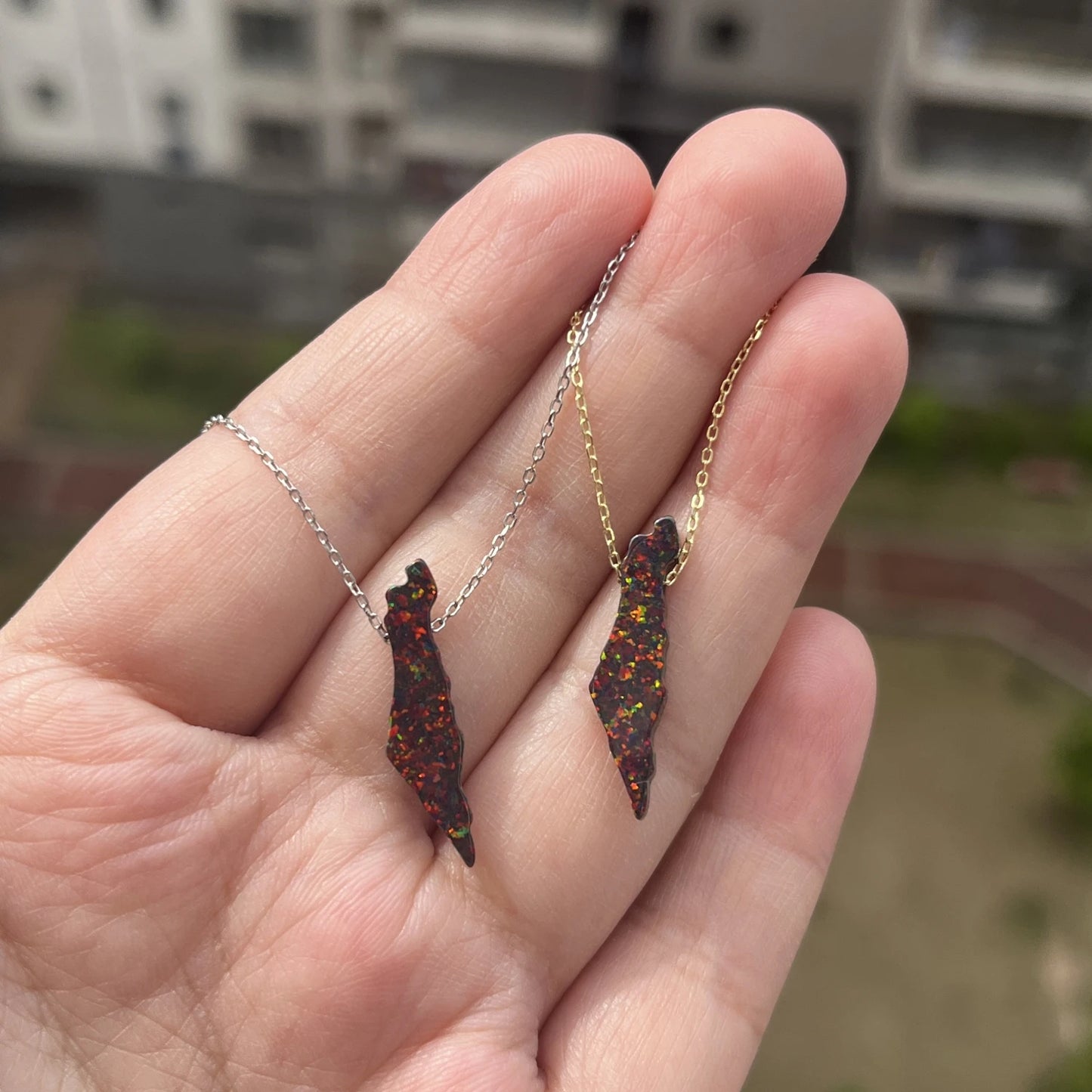 925 Silver O chain Palestine necklaces