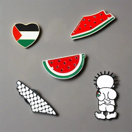 NOT A Watermelon Brooch Pin Handala Heart