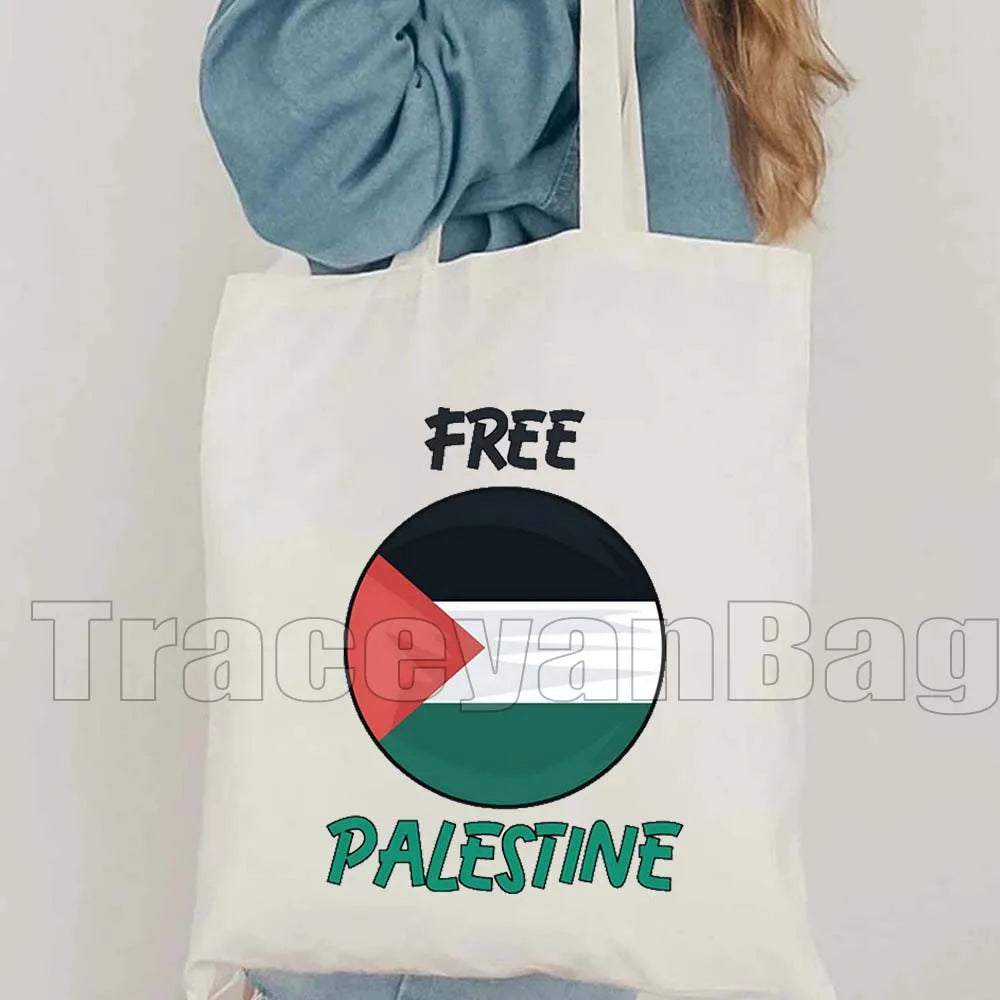Keffiyeh Olive Tree Al Aqsa Dome of The Rock Canvas Shoulder Bag
