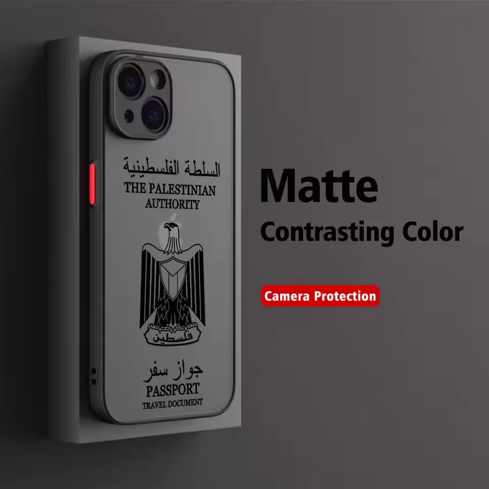 Palestine Flag Map Passport Matte Transparent For iPhone Case 16 15 14 13 12 11 Pro XR XS Max 7 8 Plus Anti-Drop Phone Y2K Cover