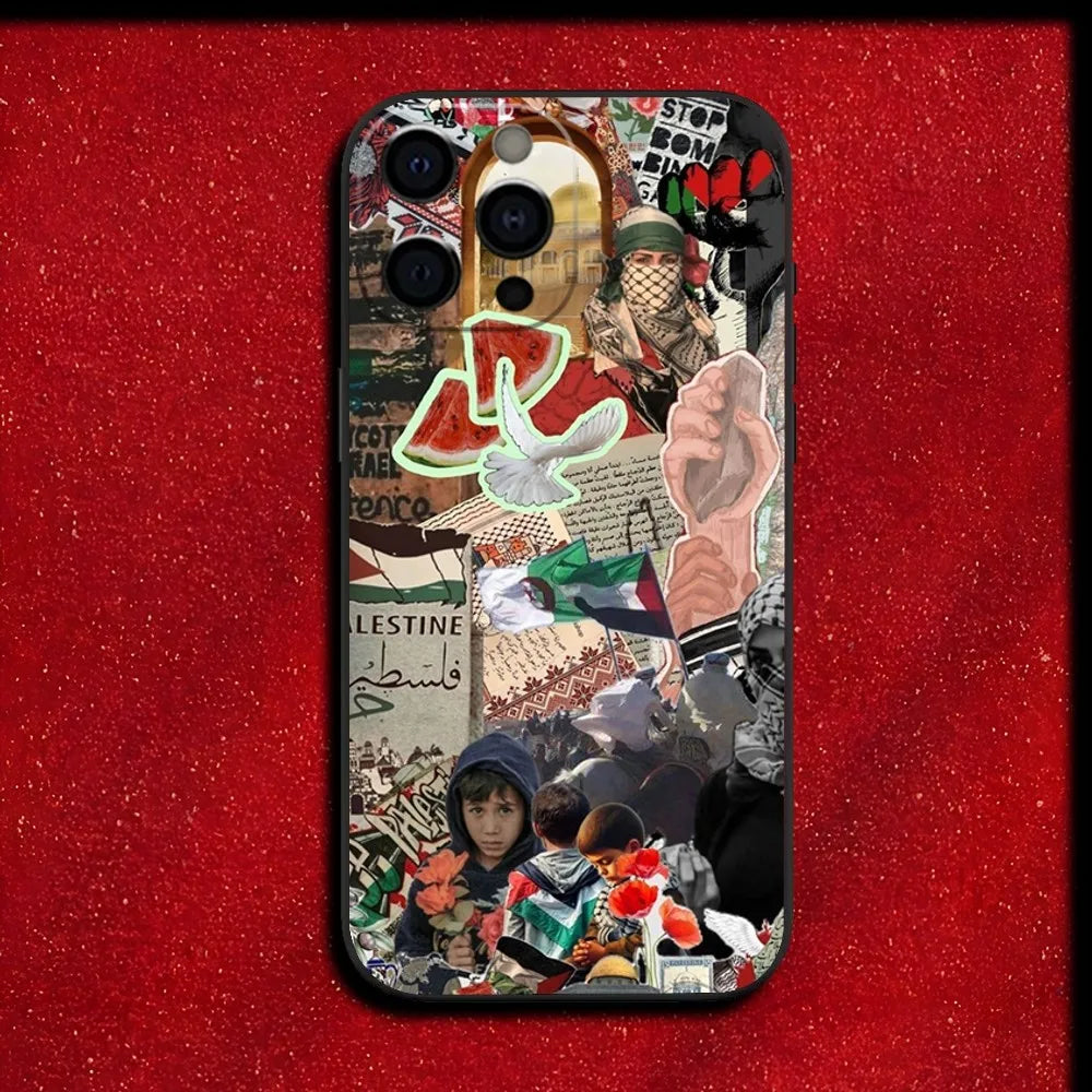 ART Palestine Flag MAP Phone Case For iPhone