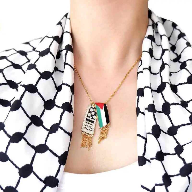 Palestine Keffiyeh Scarf Necklace