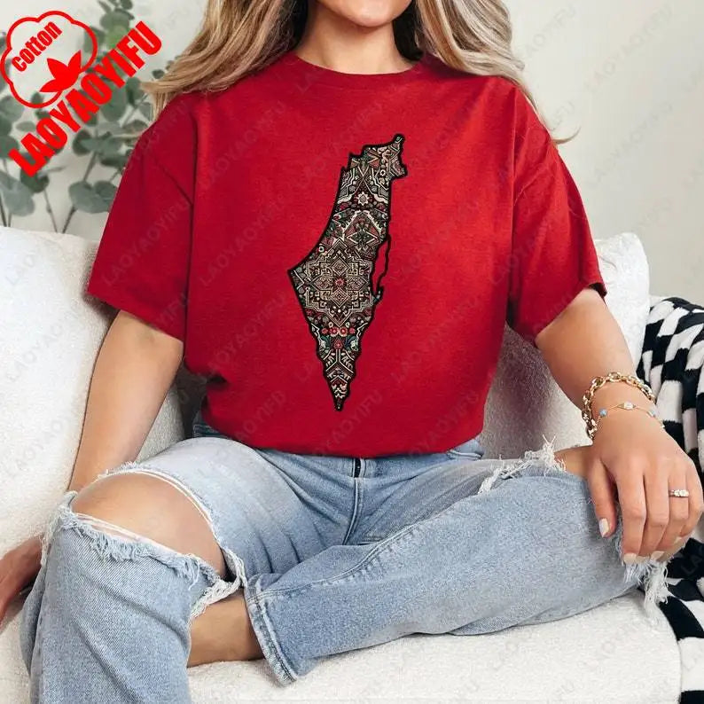 Palestinian Print Cotton T Shirt
