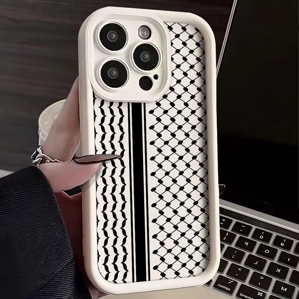 Hattah Keffiyeh Phone Case for IPhone  Soft TPU Back Cover With Hand Strap