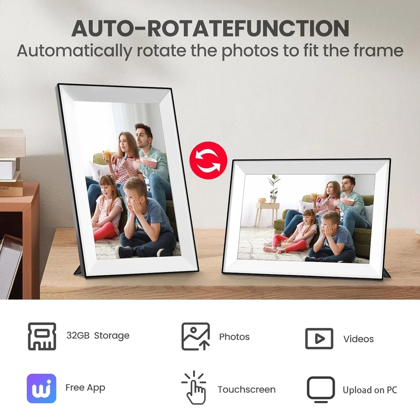 Uhale Digital Picture Frame 10.1 Inch 32GB Smart WiFi Smart digital photo frame with 1280x800 IPS HD Touch Screen