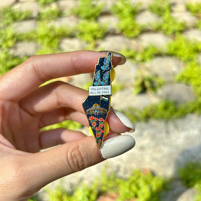 NOT A Watermelon Brooch Pin Handala Heart