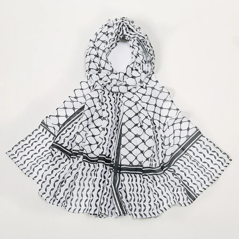 High-quality Palestinian kuffiya Chiffon Scarf