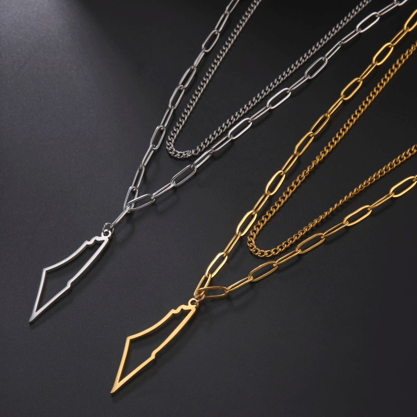 Kkjoy New Fashion Stainless Steel Necklace For Women Man Simple design Irregular Hollow Mountains Pendant Lover Jewelry Gifts