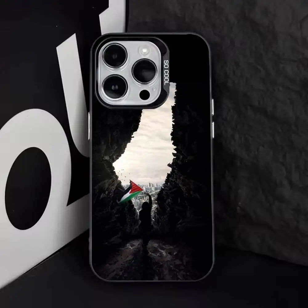 P-Palestine-es-F-Flag MAP Phone Case For iPhone 16,15,14,13,12,11,8,7,Pro,Max,Plus,Mini,XS,SE Anti Fall Black Matte Hard