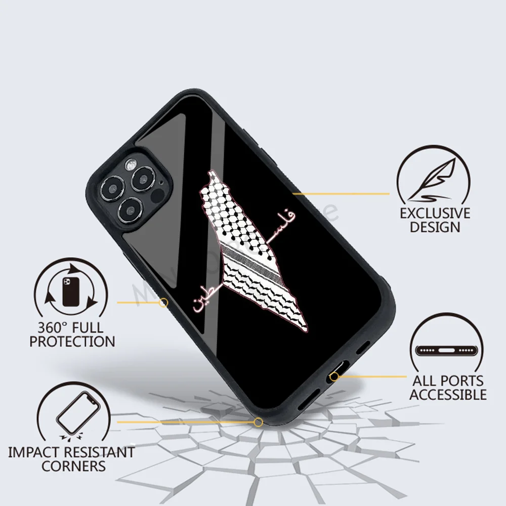 Keffiyeh Palestine Map Phone Case Strong Magnetic For IPhone