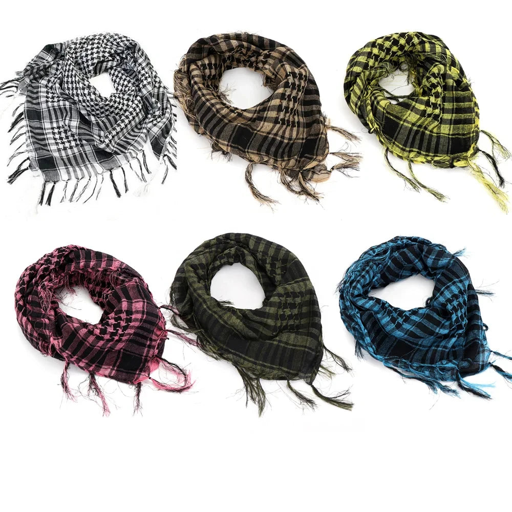 Lightweight kuffiya Scarf  Desert Headscarf Soft Tactical Hiking Scarves Unisex Turban Military Shawl