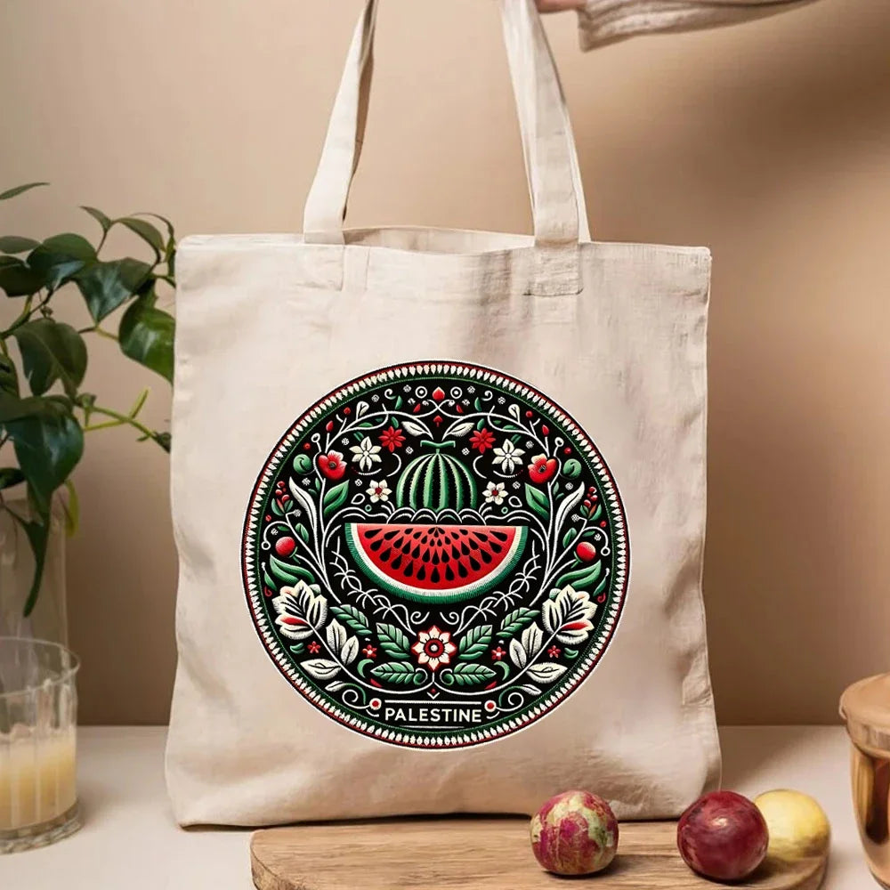 Love and Fair Not A Watermelon Print Shopping Bag Large Capacity