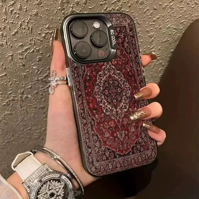 ppppppppppppppppPersian Carpet Style Popular Phone Case For iPhone 17 Air 16 15 14 13 12 11 Pro Max XS XR 15 Plus 16E 17Pro Y2k Shockproof Cover