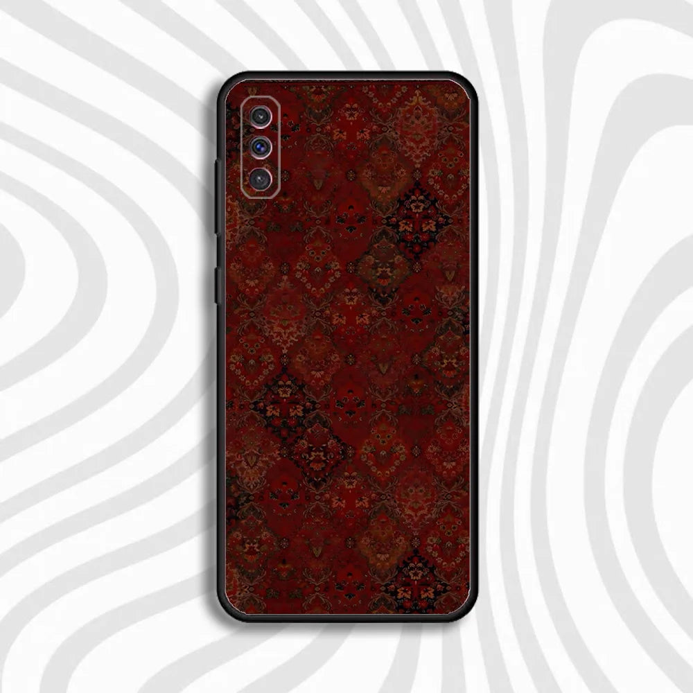 Persian Carpet Phone Case For Samsung S 25,24,23,22,30,21,10,9,Ultra,Plus,Lite,FE,4,5 G Black Soft Case