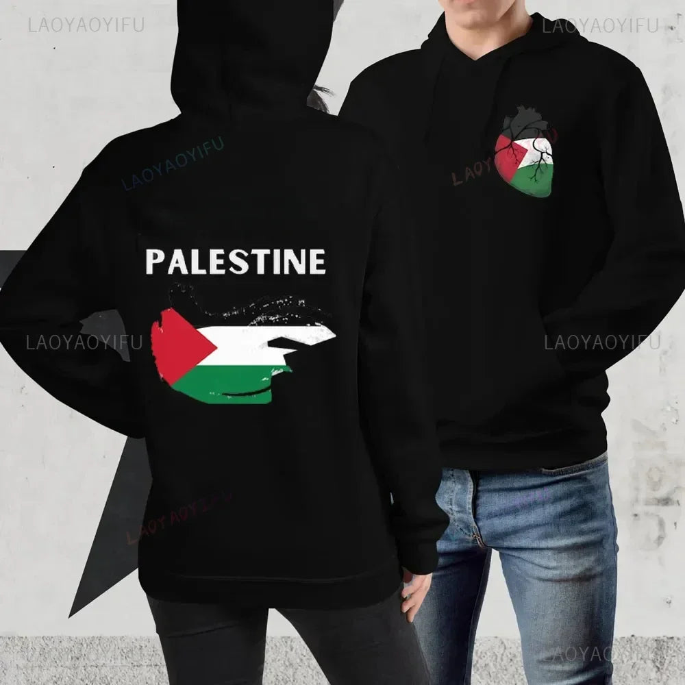 New in Hoodies Palestine Olive Hoodie Heart
