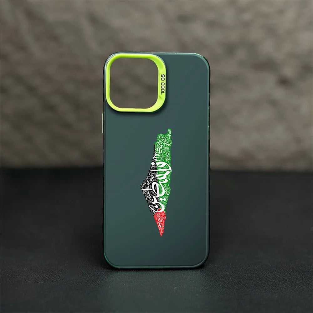 Case For iPhone Palestine Passport Flag Map Anti-Fall Matte Back