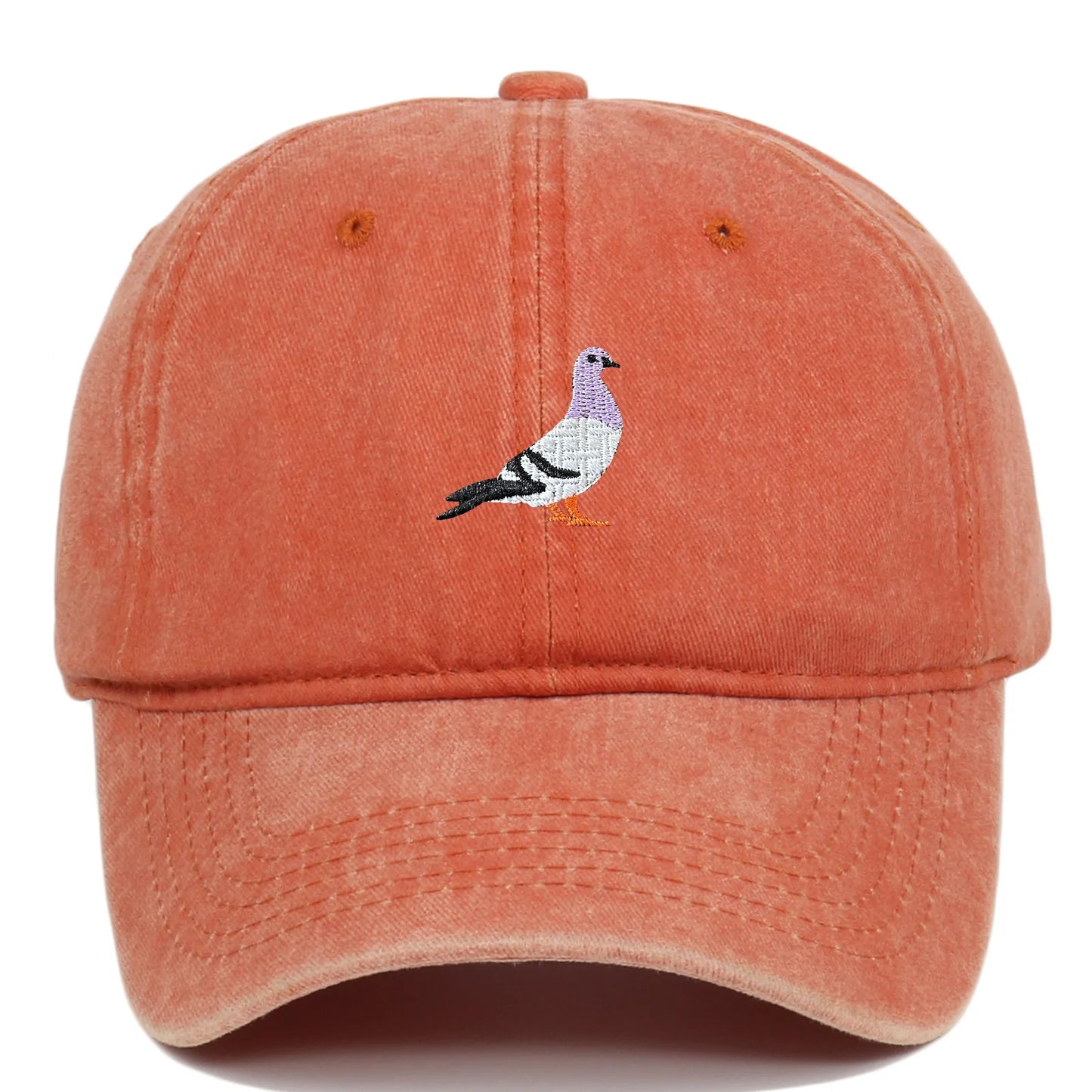 Baseball cap suitable for all seasons, pigeon embroidery pattern, men's and women's daily casual fashion, outdoor sun protection
