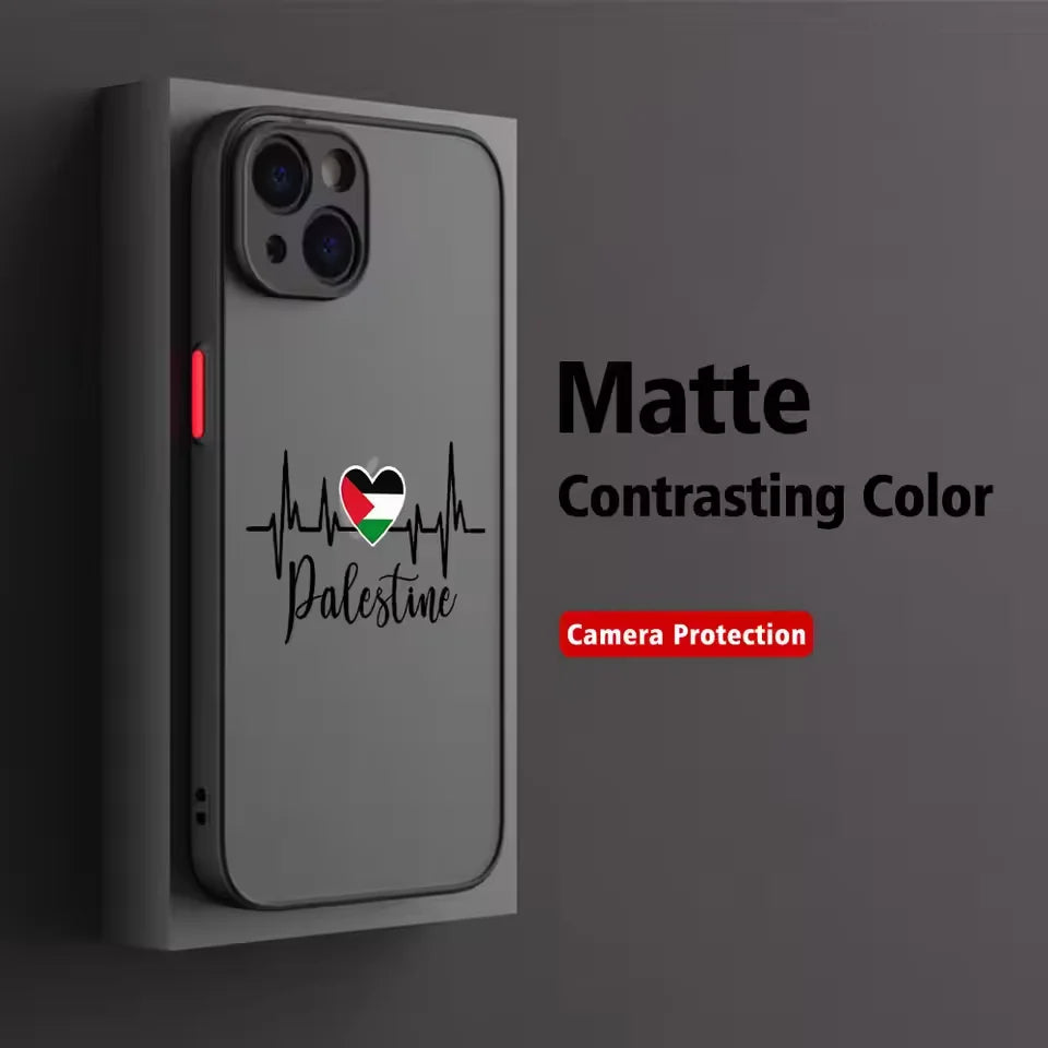 Palestine Flag Map Passport Matte Transparent For iPhone Case 16 15 14 13 12 11 Pro XR XS Max 7 8 Plus Anti-Drop Phone Y2K Cover