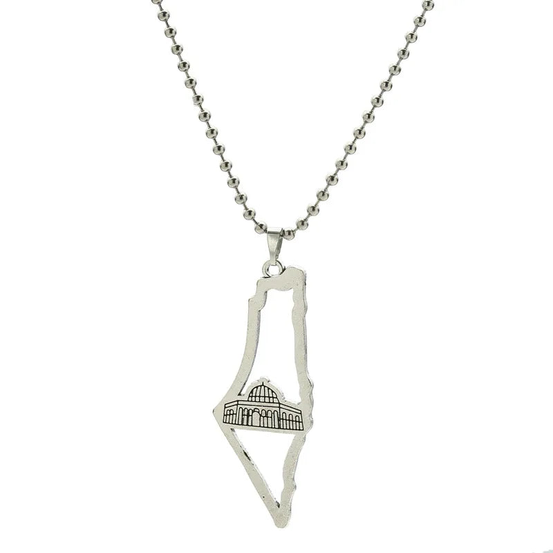 Palestine Country Map Flag Pendant